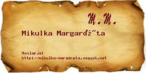 Mikulka Margaréta névjegykártya